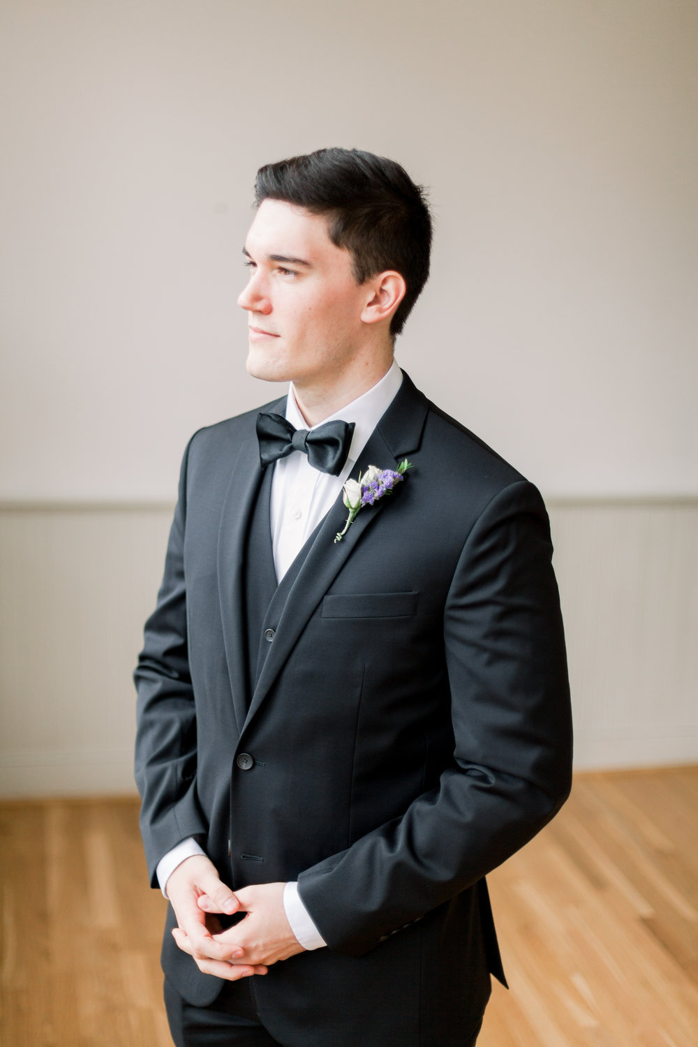 man in tux with bowtie
